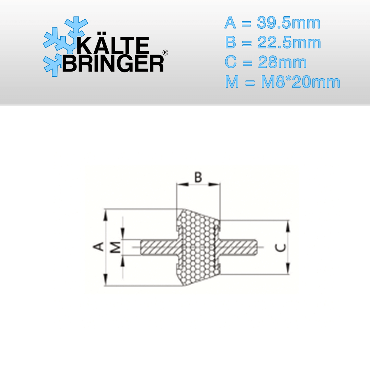 Kältebringer® Klimaanlagen & Wärmepumpen Antivibrationsfüße M8, Zubehör, Kältebringer