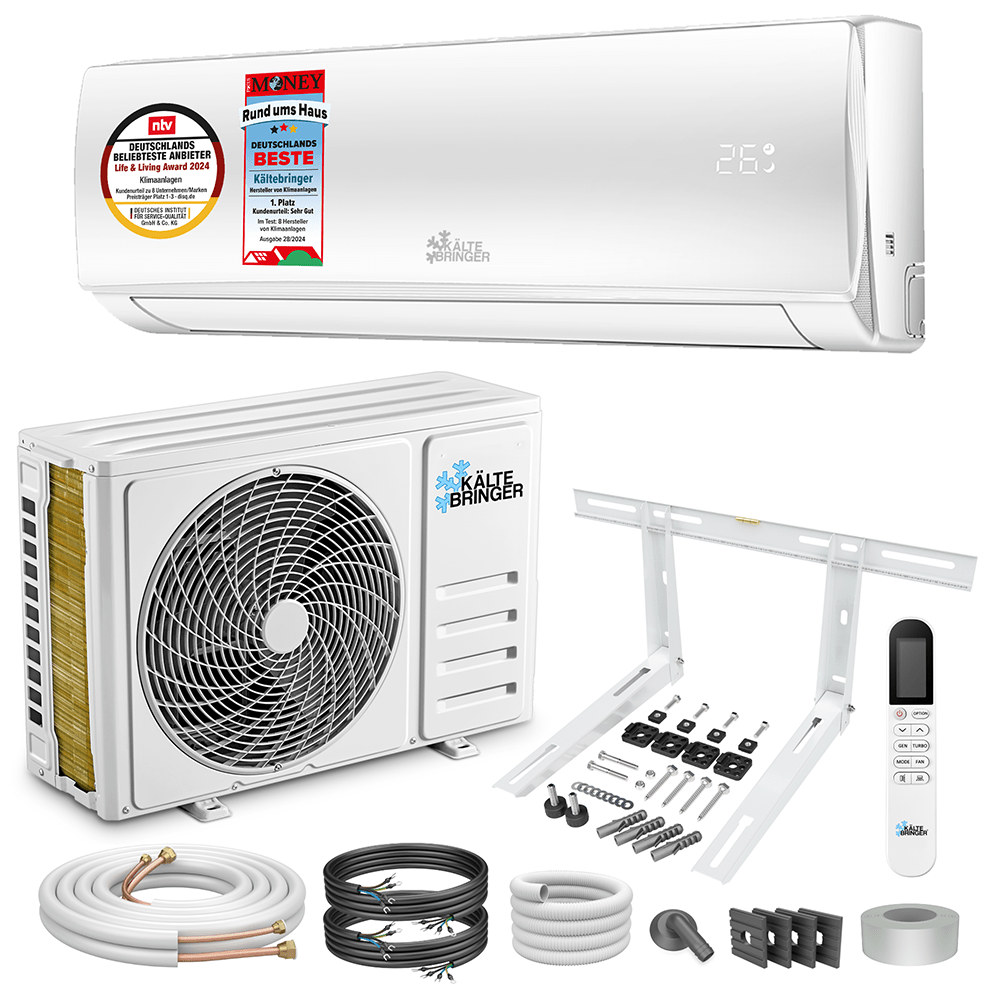 Kältebringer® Split air conditioner 3.4kW 12,000 BTU complete set